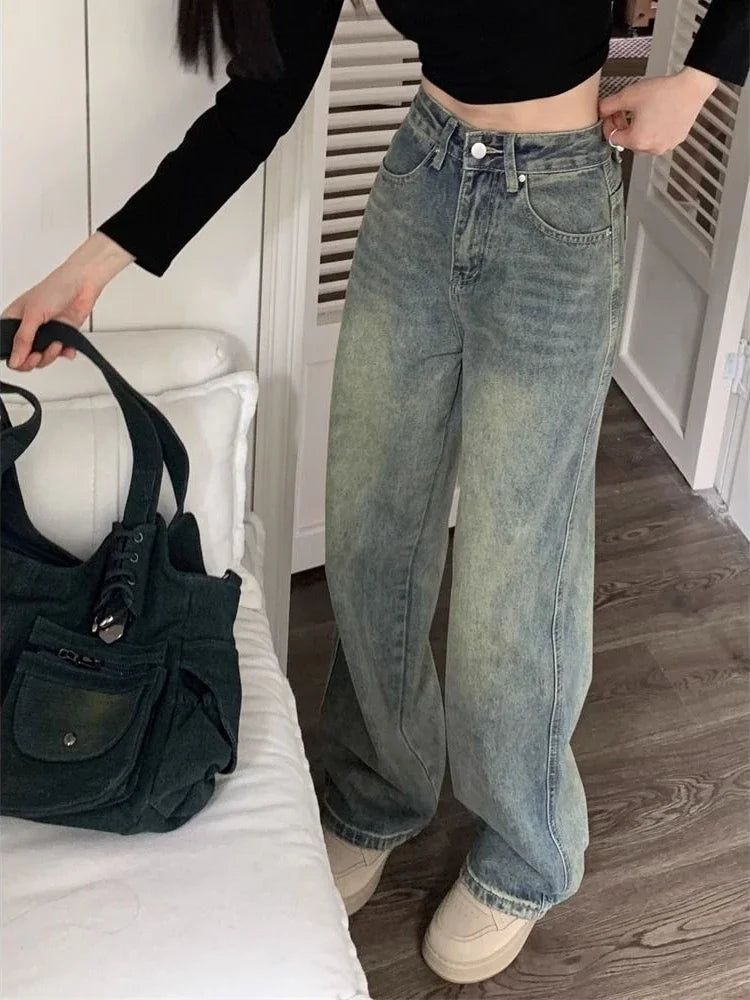 Deeptown Y2k Baggy Wide Leg Jeans