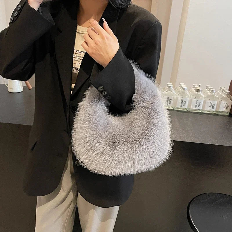 LEFTSIDE Cute Small Faux Fur Shoulder Bags