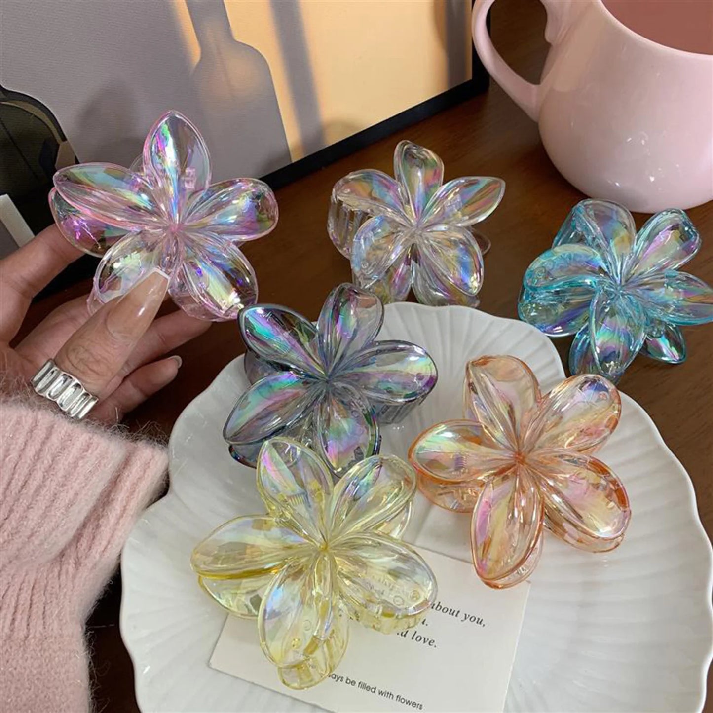 Gradient  Flower Hair Claws