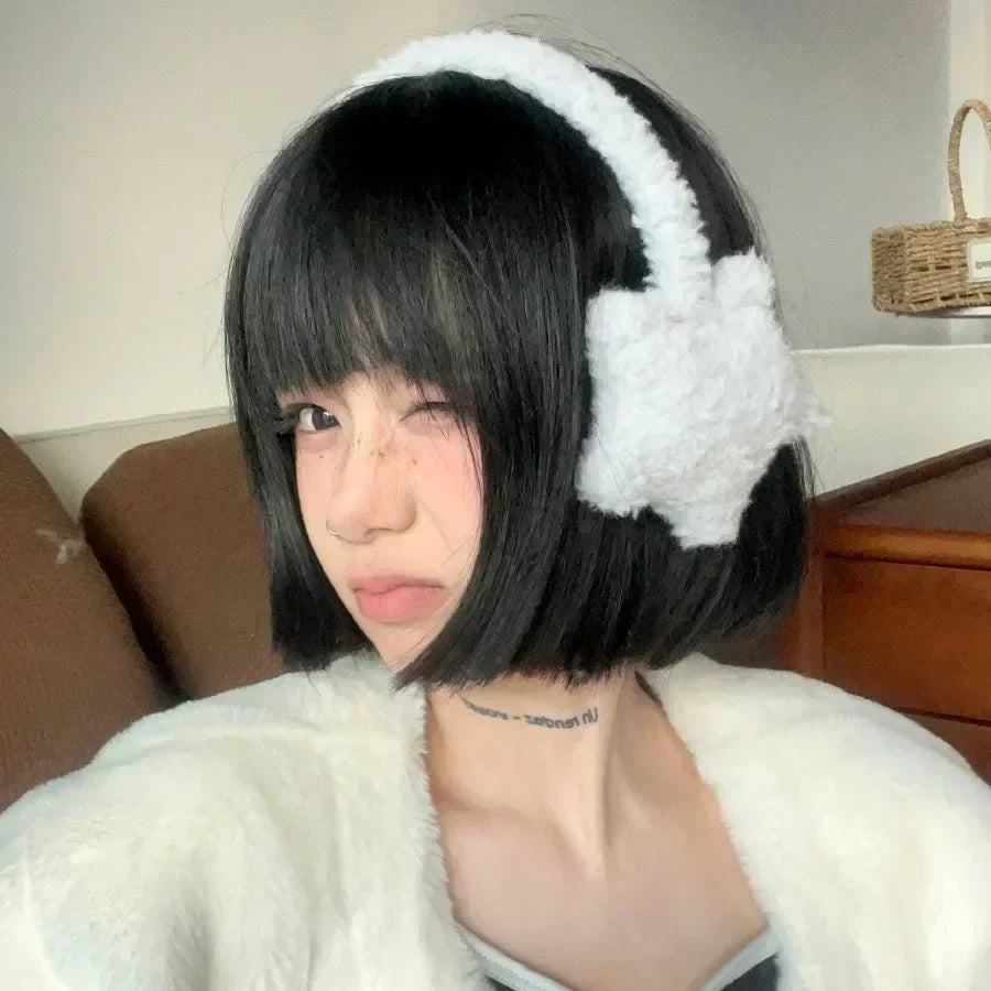 Y2K Star Fluffy Earmuffs