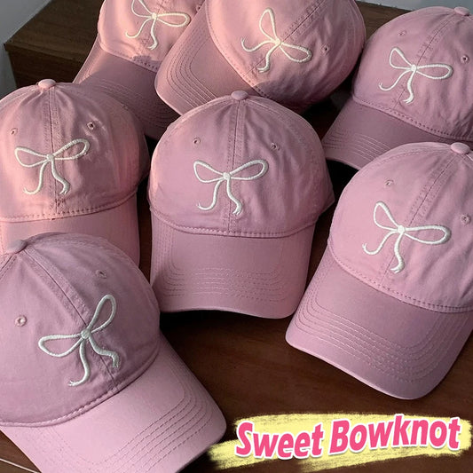 Sweet Bowknot Embroidery Baseball Hat