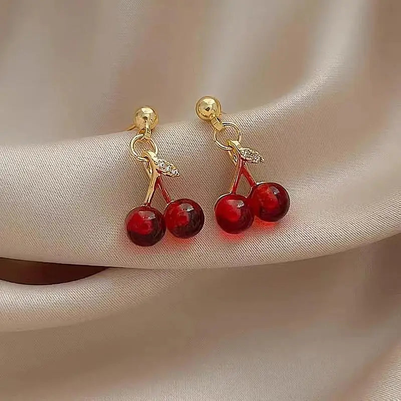 Small Fresh Sweet Lovely Cherry  Earrings