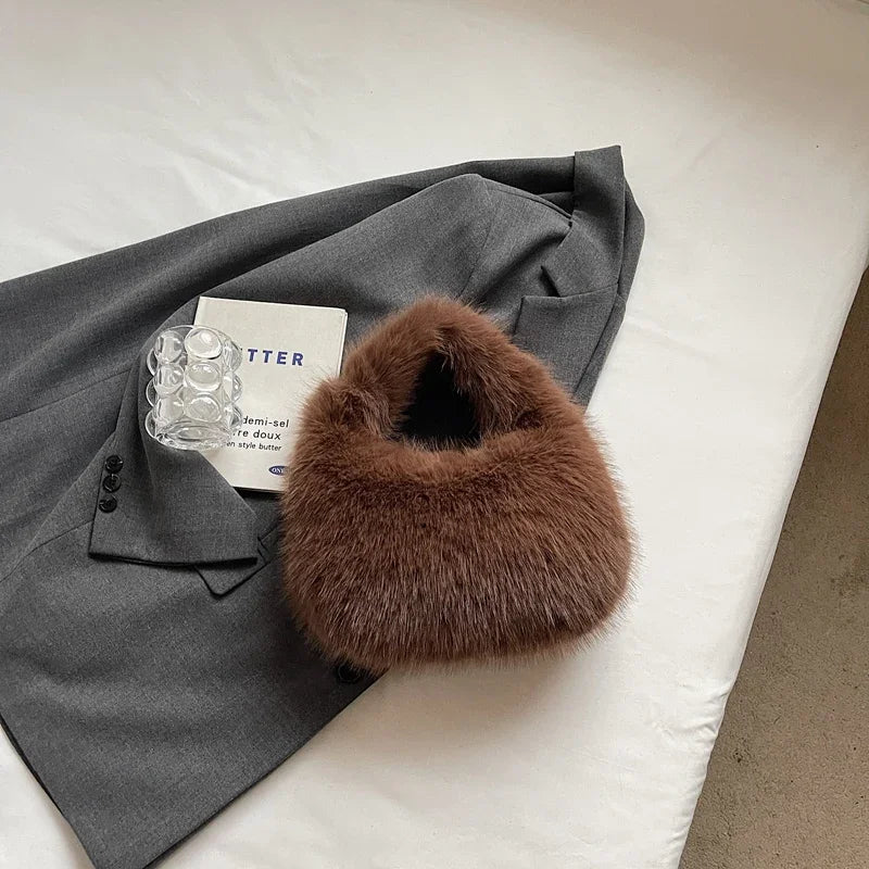 LEFTSIDE Cute Small Faux Fur Shoulder Bags