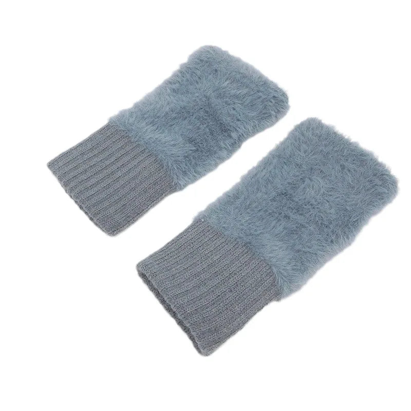 Half finger gloves female winter