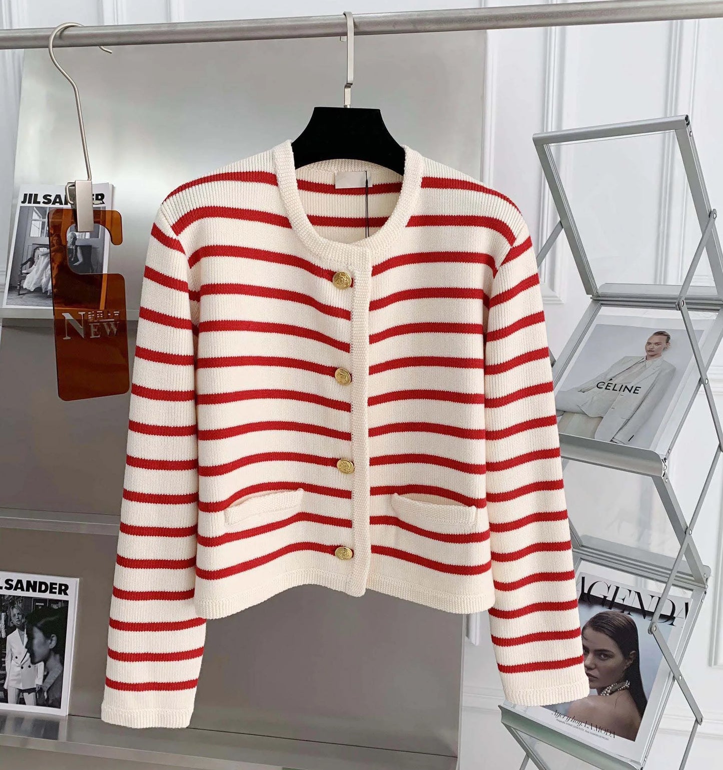 Women Stripe Knitted Cardigans