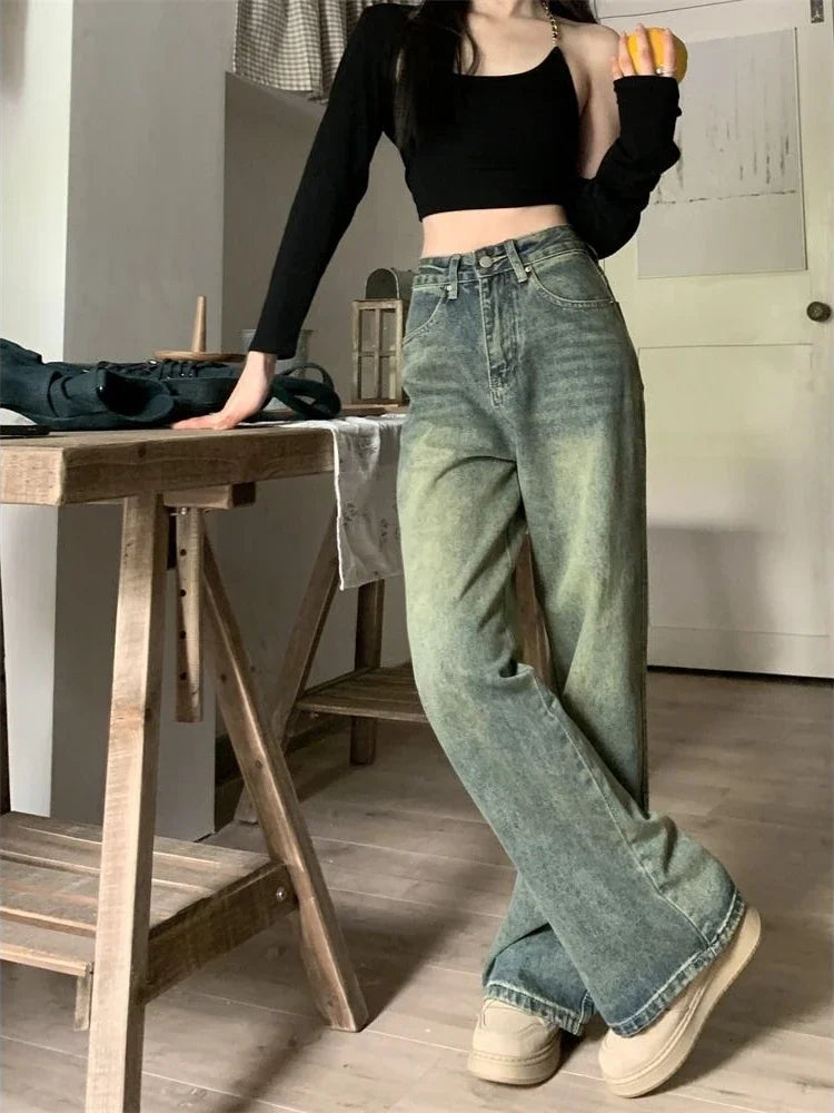 Deeptown Y2k Baggy Wide Leg Jeans