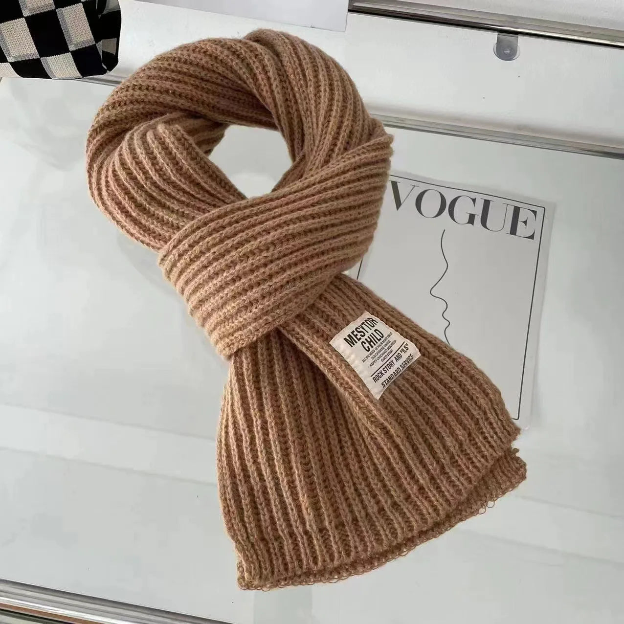 Solid color wool scarf