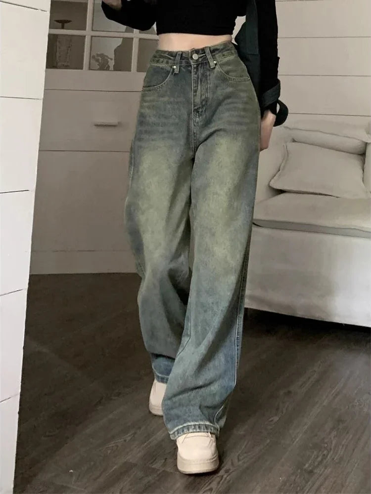 Deeptown Y2k Baggy Wide Leg Jeans