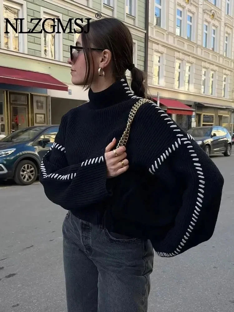 Autumn Winter Oversize turtleneck Sweater