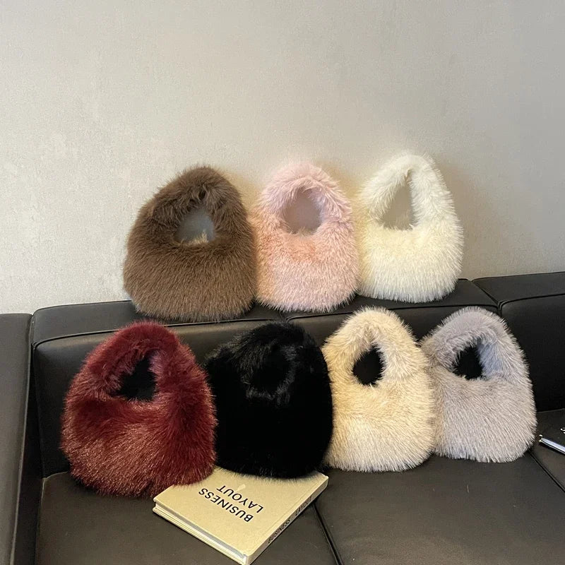 LEFTSIDE Cute Small Faux Fur Shoulder Bags