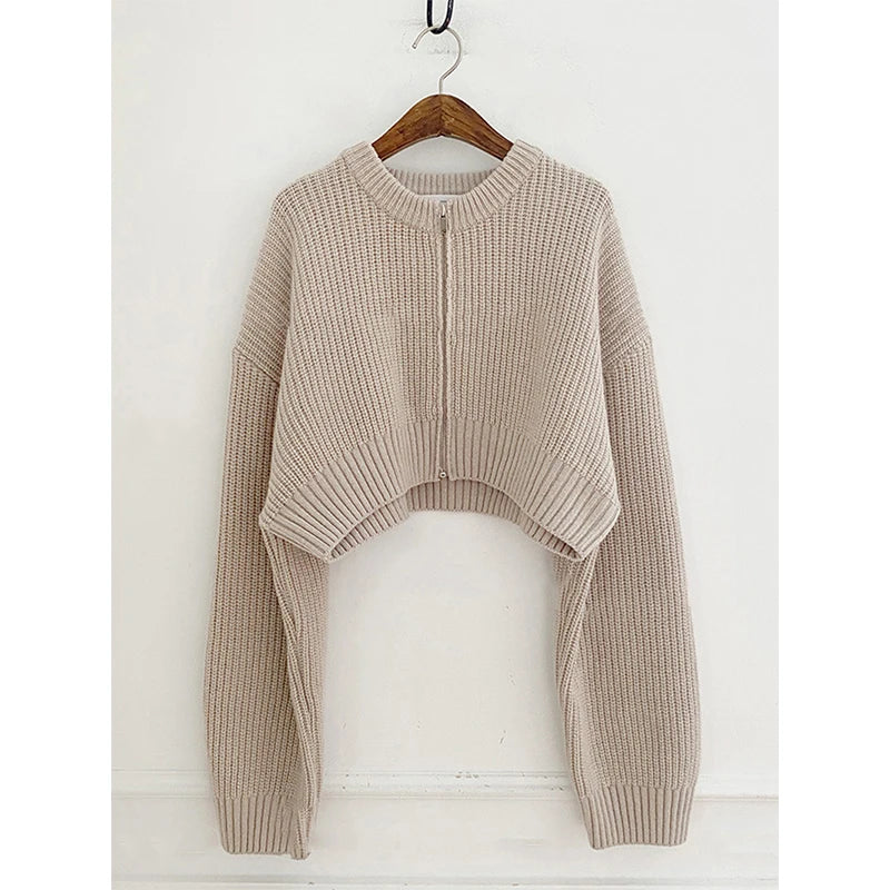 Y2k Cropped Knitted Cardigan