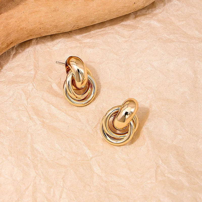 Gold SIlver Color Knot Hoop Earring