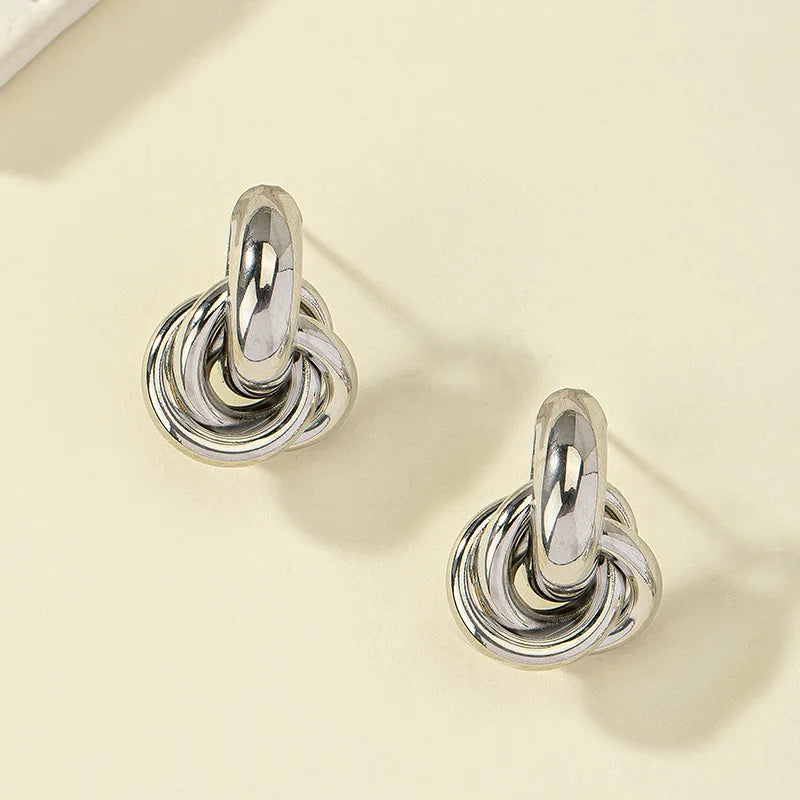 Gold SIlver Color Knot Hoop Earring