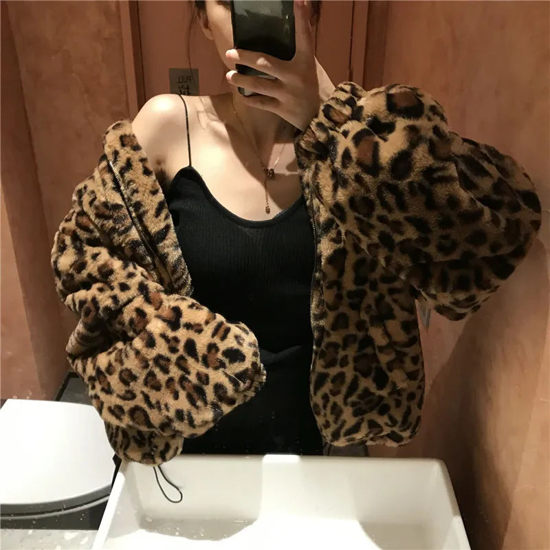 Winter Leopard Print Jacket