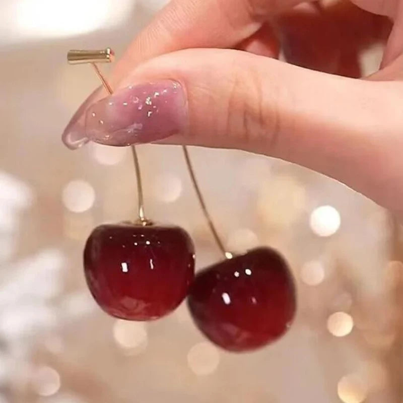 Small Fresh Sweet Lovely Cherry  Earrings