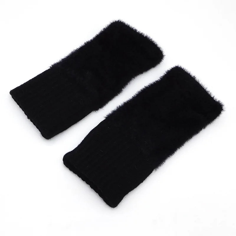 Half finger gloves female winter