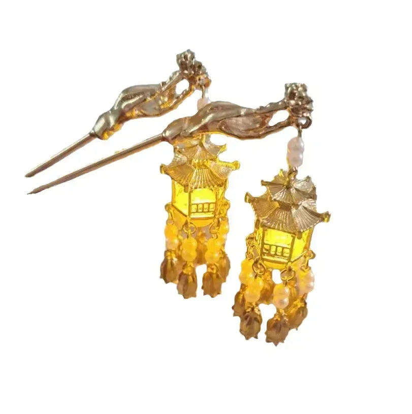 Chinese Rabbit Lantern Hair Sticks LED Light