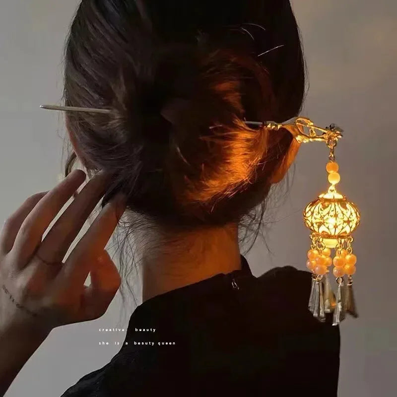 Chinese Rabbit Lantern Hair Sticks LED Light