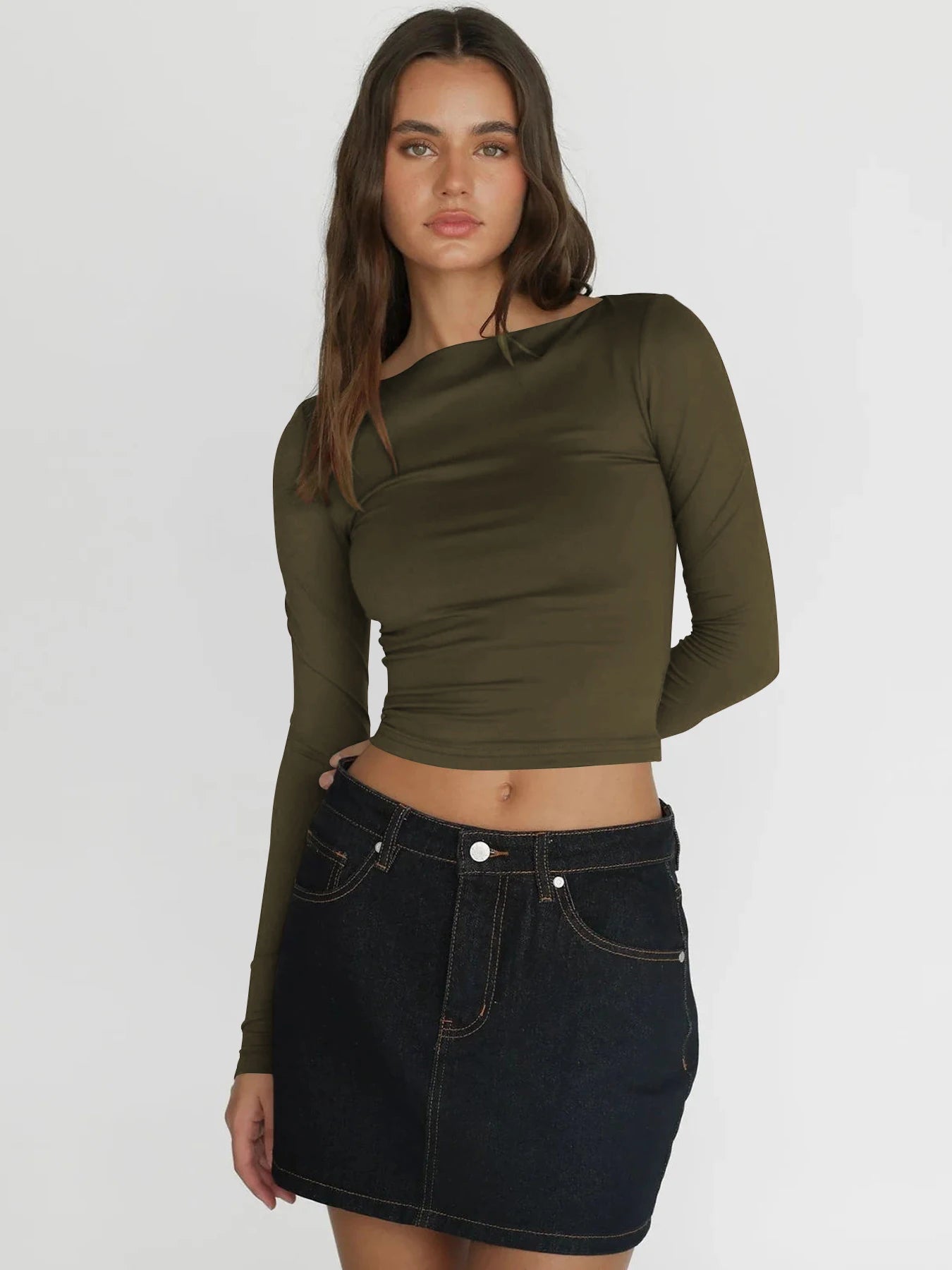 Y2k Crop Top Casual Slim Fit