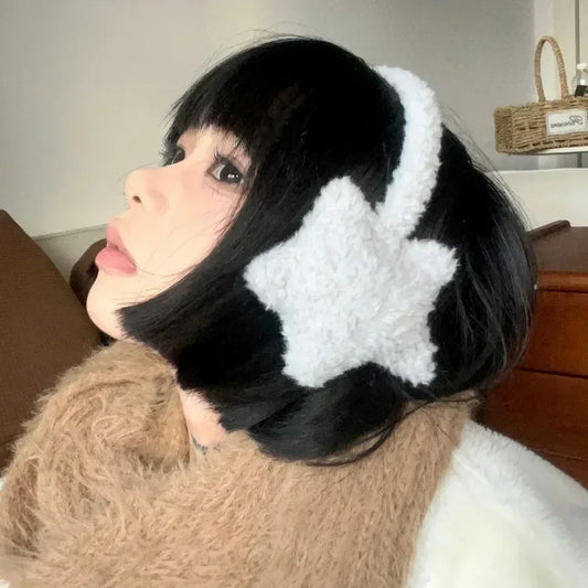 Y2K Star Fluffy Earmuffs