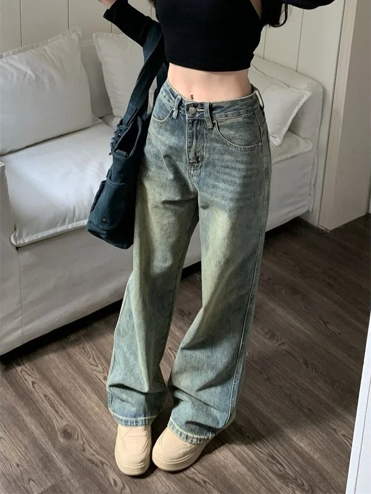 Deeptown Y2k Baggy Wide Leg Jeans